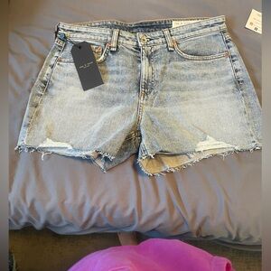 Rag & Bone Dre Low-rise Light Blue Denim Shorts